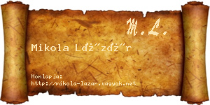 Mikola Lázár névjegykártya